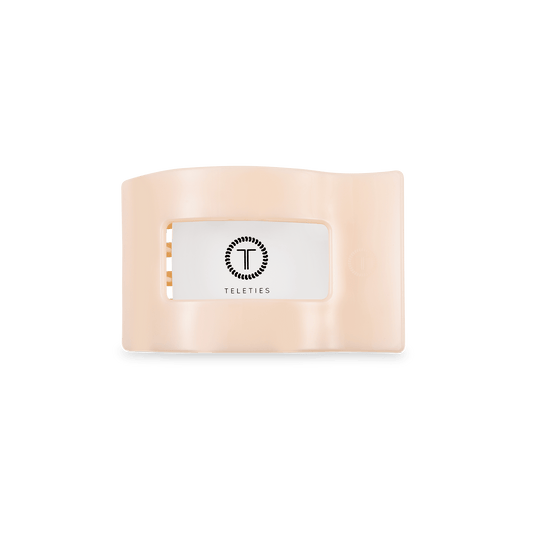 Almond Beige Small Flat Rectangle Hair Clip